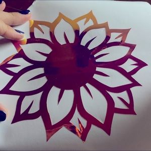 Holographic sun flower decal